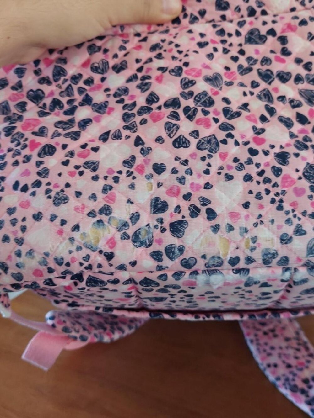 vera bradley love you lots backpack used Pink and black heart print backpack wit - Picture 5 of 8